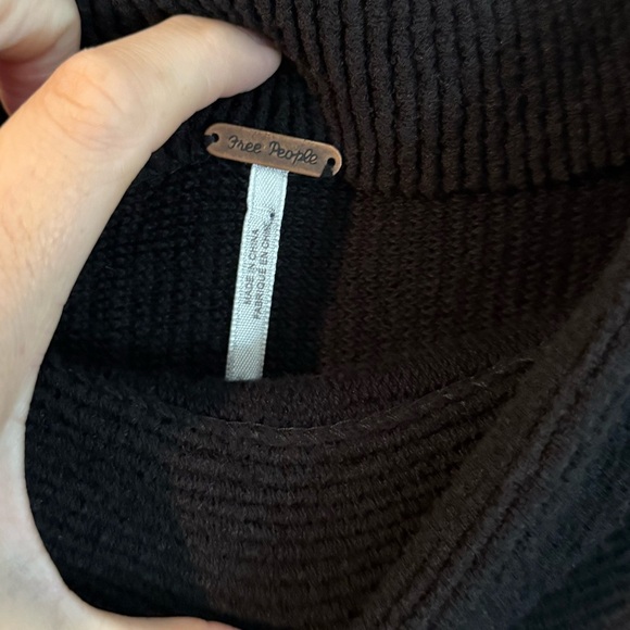 FREE PEOPLE MARY JANE MINI SWEATER DRESS BLACK, Size S - Picture 6 of 14